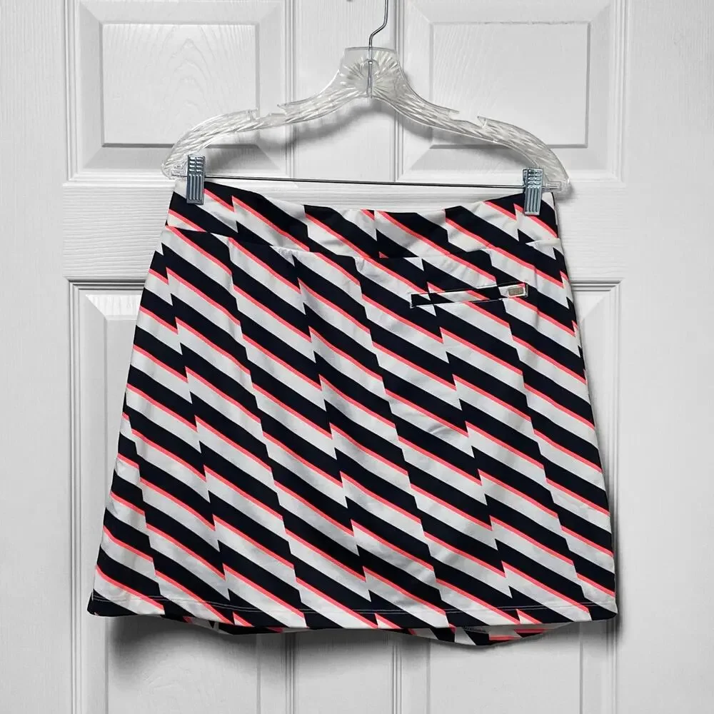 Tail Skort Women Medium M Black Pink Geometric Elastic Wasit Pull On Golf Tennis